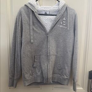 Disney Gray Sherpa-Lined Mickey Zip Hoodie